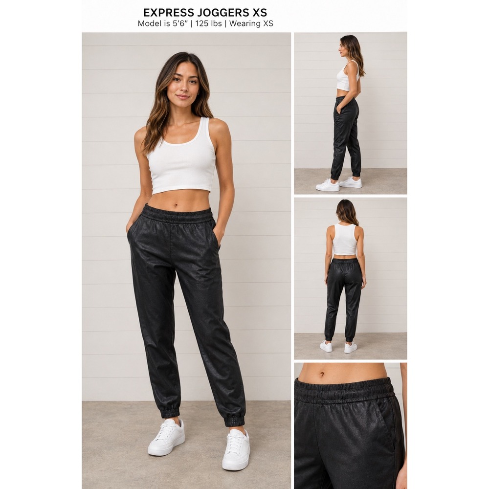 Express Joggers Womens XS Black Metallic Sheen Excellent Condition